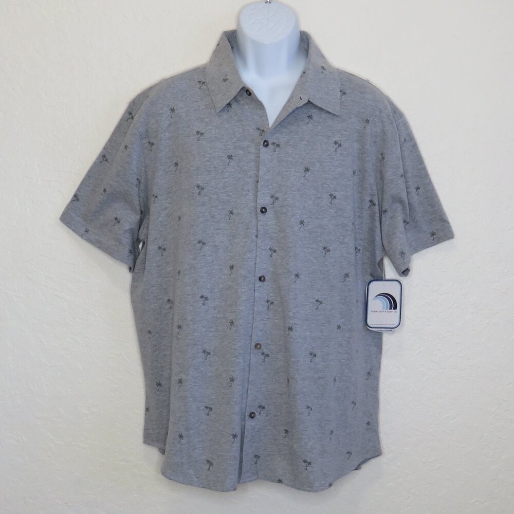 Trunks Surf & Swim Co.* Men's Short Sleeve Button Down Curved Hem Shirt~ Size XL